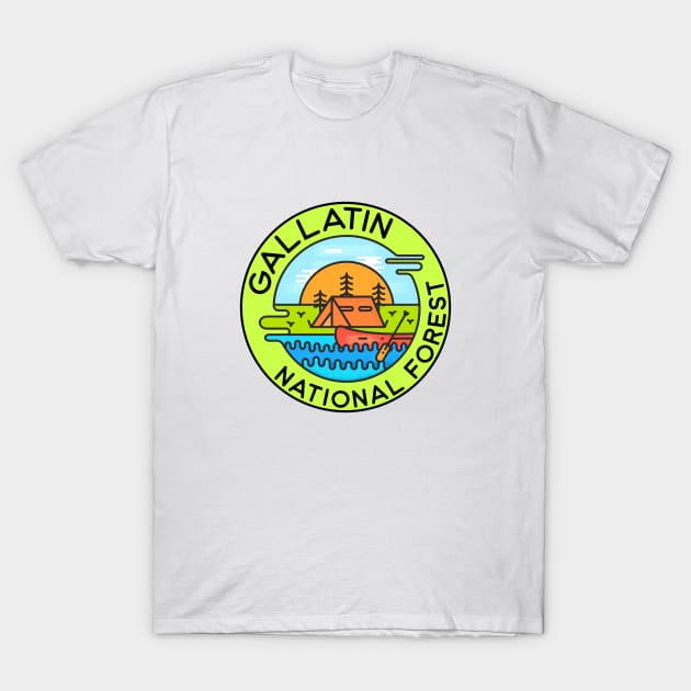 Gallatin National Forest Montana Camping Canoe T-Shirt by DD2019